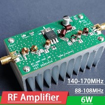 전자FM RF 전력 증폭기 6W 88M-108MHz 140M-170MHz 12v VHF 햄 라디오 앰프 WTIH 방열판, 01 140-170MHz