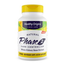 헬시오리진스 내추럴 페이즈 2 흰 강낭콩 추출물 500mg 베지 캡, 90개입, 1개