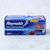 레이놀즈 이중잠금 스탠딩 냉동 지퍼백 20p, 4개, 중(M)