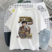 옴니뷰 Anime T-shirt men Graphic Cartoon Titan Attack Shingeki No Kyojin 티셔츠 하라주쿠 오버사이즈, 07 S9203-White_04 L