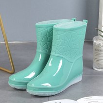 MOHEGIA 비 신발 여성 패션 방수 미끄럼 방지 물 신발 짧은 배럴 고무 신발 장화