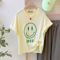 일리코 / 피아체내 스마일 크롭 반팔 티셔츠 4컬러