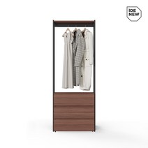아이데뉴 터치 드레스룸 80cm 3단서랍 행거 (단독형), 화이트워시