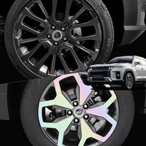 토레스 휠스티커 홀로그램 데칼스티커 자동차 스티커, 20인치, 블랙 유광