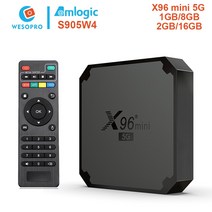 WESOPRO-X96 미니 5G 안드로이드 9.0 TV 박스 Amlogic S905W4 2.4Ghz 5GHz 듀얼 와이파이 4K 넷플릭스 미디어 플레이어 구글 셋톱, 02 Eu 플러그_02 X96Mini 5G(2G16G)