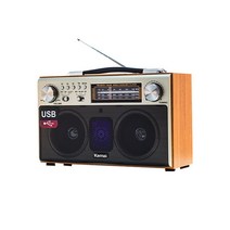 레트로 블루투스 스피커 MD-1702BT 레트로 3 밴드 라디오 카드 스피커 우드 휴대용, 예로우