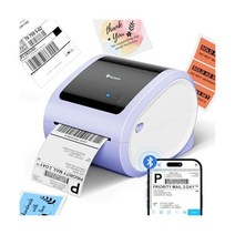 포메모 Bluetooth 열전사 라벨 프린터 4X6D520BT 무선 배송 내장 홀더 반품 패키지용 메이커 Amazon USPS Shopify Ebay와 호환 가능, Purple
