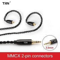 trn a3 6 코어 이어폰 케이블 고순도 구리 3.5mm mmcx 2pin v90 v30 v80 mt1 vx pro kirin mt3 st5 bax, 3.5mm mmcxnomic