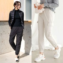 앤더데이 여성용 포근한 따뜻함 패딩카고조거팬츠