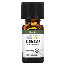 Aura Cacia 퓨어 에센셜 오일 유기농 클라리 세이지 7.4ml(0.25fl oz) [관부가세 포함] 93536