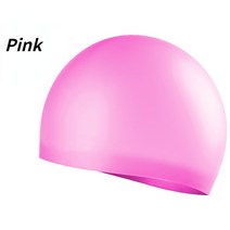 남녀공용 실리콘 수영 모자 방수 귀 보호 대형 다이빙 편안한 수상 스포츠 액세서리 1 개, 05 pink