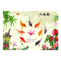 돈벼락 돈들어오는 피포페인팅 유화그리기 재물 비단잉어 연꽃 부귀 행운 복 부자되는 소원성취 풍수지리 diy 명화그리기 만들기 세트19종 FG0124, W19