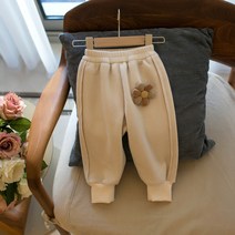 겨울 도톰한 조거팬츠 여아 남아 따뜻한 캐주얼 기모 바지 등원룩