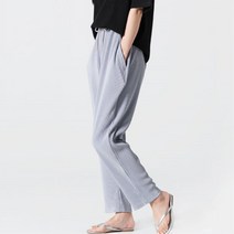 전업주부 여름 외출 얇은주름 밴딩팬츠 30대 엄마선물 세련 여성팬츠