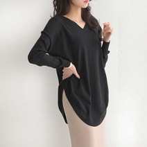 데일리앤 레이즈 캐시미어 브이넥 루즈핏 롱니트