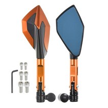 범용 오토바이 8mm 미러 CNC 알루미늄 후면보기 혼다 PCX160 2020, 02 주황색