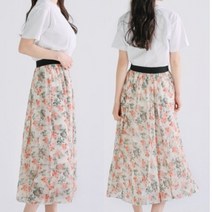 이지리치 여자꽃무늬밴딩스커트 여성밴딩스커트 롱스커트