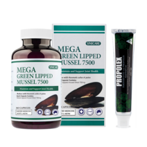 시니케어 메가 초록홍합 7500mg 365캡슐 호주 Mega Green Lipped Mussel +프로폴리스치약, 1병, 365정