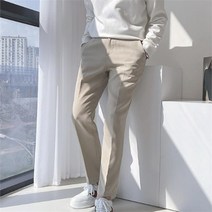 남성 댄디룩 밴딩 일자핏 긴바지 출근룩 슬랙스