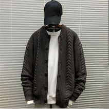 남성가디건 브이넥 집업 라운드 인디안가디건 꽈베기 케이블 빅사이즈