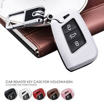 가죽 쇠가죽 스마트 키 커버 케이스 폭스바겐 알테온 티구안 MK2 파사트 B7 B8 CC A7, Pink with keychain