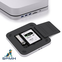 SPMH X1 맥미니 외장하드 허브 SATA SSD USB-C 저장장치, X1 Pro(실버)