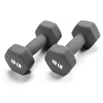 Portzon 고무로 감싼 육각 덤벨 핸드 웨이트 미끄럼 방지 롤링, Gray, 12-Pound, Pair