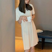 여성 시원한 반팔 옆트임 원피스 여름 휴가철 패션