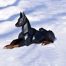 집콕취미 diy키트 집순이 만들기키트 집에서할수있는취미 105 cm 긴 도베르만 종이 개 장식 종이 조각 papercraft 침실 거실 수제 기하학 종이 접기 모델, 다크브라운71cm