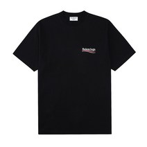 발렌시아가 641655 TKVJ1 1070 웨이브 로고 폴리티컬 여성 반팔티