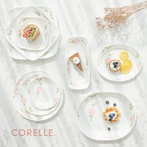코렐 컨트리로즈 빈티지 2인 4인 6인 10인 혼밥 신혼 그릇 세트, 17삼절접시(소)