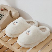 밴딩슬리퍼 방한 편한 여자 슬리퍼 여성을 위한 귀여운 패션 카와이 솜털 겨울 따뜻한 남자 동물 개 인쇄 집 재미 있는 신발