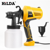 HILDA 500W 고압 전동 페인트 스프레이 건 분무기 케이크 초콜릿, DZ272, 옐로우