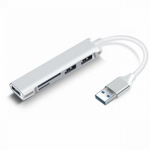 C타입 멀티 허브 USB 타입 포트 3 3.0 카드 리더기 C c 분배기 미니 2 인 1 카드리더 SD TF 마이크로 Windows Vist 용, USB silver
