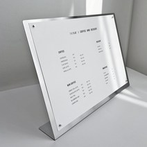 A3 스텐 메뉴판 메탈 실버 카페 테이블 스탠드 가격표 클립보드