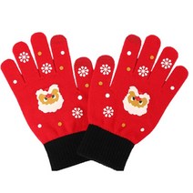 겨울과 가을 산타 인쇄 풀 손가락 장갑 장갑 방풍 Xmas 선물 소년