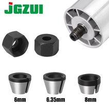 소형 탁상 밀링머신 서프파이프 선반가공 탁상바이스 밀링기 2 pcs 세트 6mm 또는 6.35mm 또는 8mm 콜렛 척 너트 조각 트리밍 기계 전기 라우터 밀링 커터 액세서리, 5개