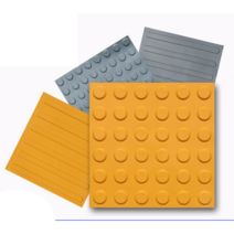 PVC 시각장애인 사각 점자블럭 보도블럭 바닥표시, 황색 사각지대 40x40