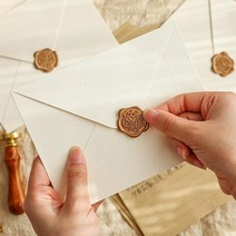 청첩장 편지 봉투 결혼 답례품 실링왁스 인장 스티커, 골드로즈
