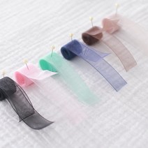 쉬폰 오간디 리본 16mm, 블랙