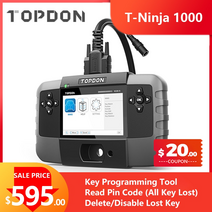 자동차 키 오토키 원격시동 차키 topdon t ninja 1000 키 프로그래밍 도구 이모빌라이저 모든 분실 키 자 쇠 제조공 도구 삭제 추가 키 읽기 핀 원격 제어 학습