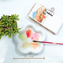 예술 전문 흰색 도자기 팔레트 순수한 흰색, 꽃 모양