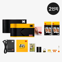 [신제품] 코닥 미니 2 ERA 블루투스 포토프린터 사진인화기 + 카트리지 68매 + 정품 액세서리 8종 번들, M200(옐로우)
