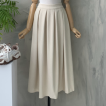 [행복여] 페미닌 주름 코듀로이 뒷 밴딩 플레어 스커트