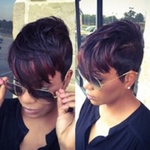 항암가발 앞머리 단발 통 여자 정수리 여성 인모 가발 기발한 w 여성 짧은 가발 black natural hair wigs 내열 hair wig for black women, 블랙 윈 레드, 6인치