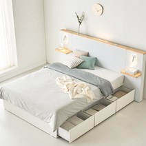 스칸디무드 카발리 수납 호텔 LED 수납 침대 SS Q 슈퍼싱글 퀸, 05_퀸 침대(프레임만)