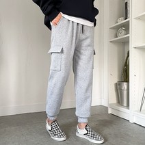 남자 겨울 기모 카고 조거 트레이닝 밴딩 팬츠(3COLOR)