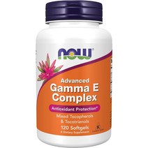 NOW Advanced Gamma E Complex 나우푸드 토코페롤 + 토코트리에놀 120연질캡슐