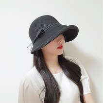 느와드코코 여름 심플 리본 무드 넓은챙 보넷 여행 버킷햇 모자