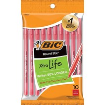 BIC 라운드 스틱 엑스트라 라이프 볼펜 10개